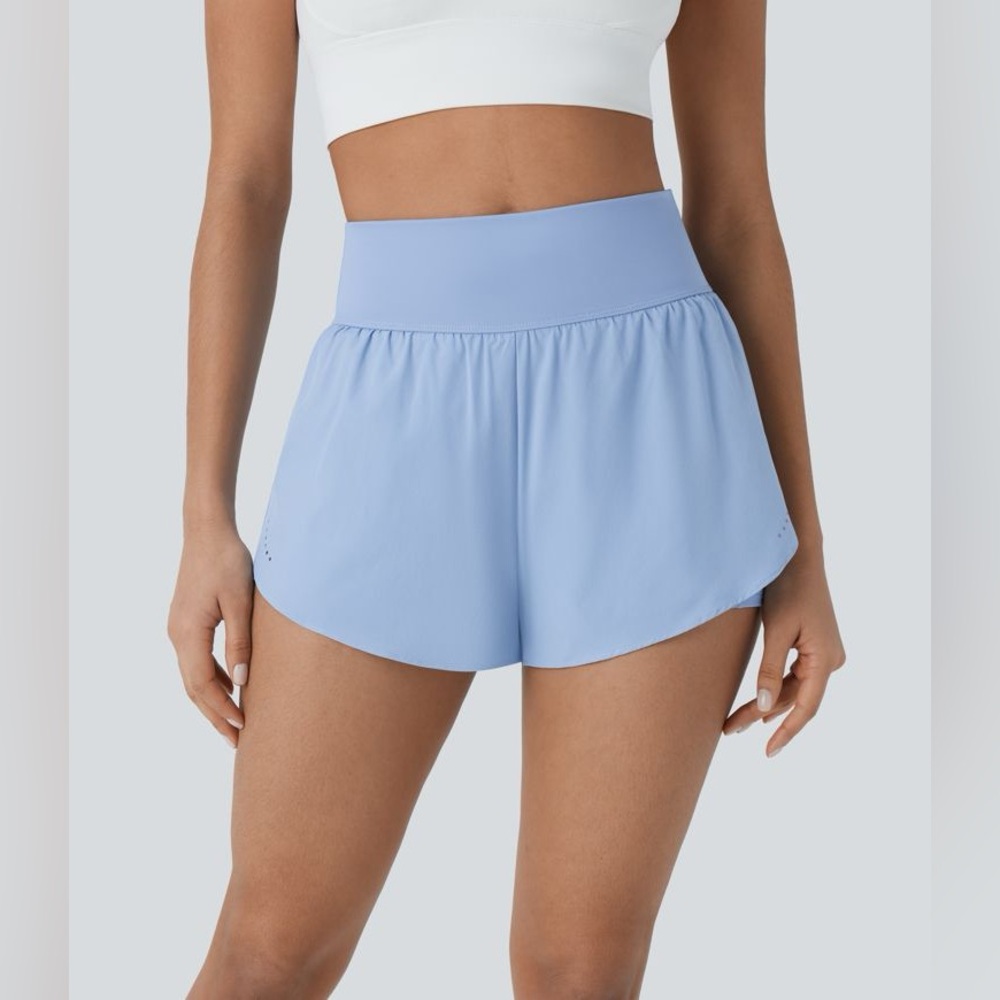 SoftlyZero™ QuickDry Tummy Control Reflective Dots Crossover 2-in-1 Shorts 3'' - Picture 3 of 7